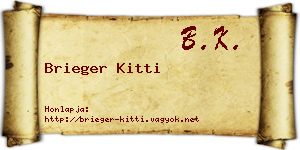 Brieger Kitti névjegykártya